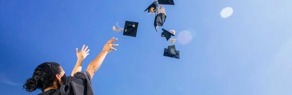 A graduate celebrating