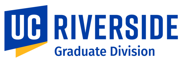 UC Riverside book logo in blue and yellow, with Graduate Division listed below